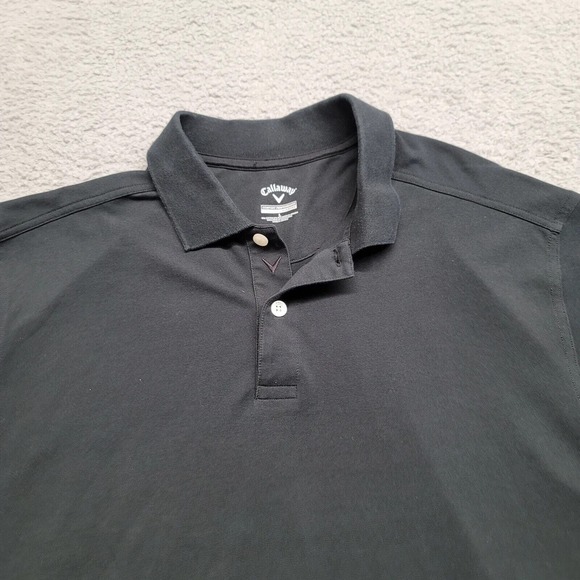 Callaway Shirt Mens Large Black Short Sleeve Outdoors Sports Logo‎ Golf Polo - Picture 2 of 13